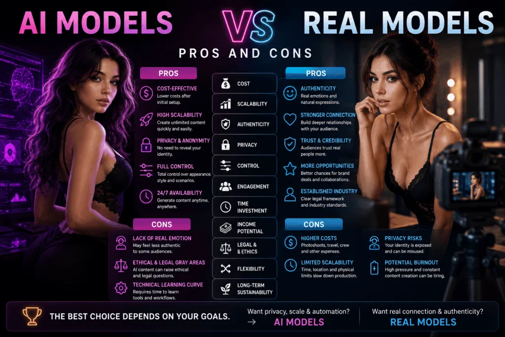 Ai models vs real models pros and cons - ai porn